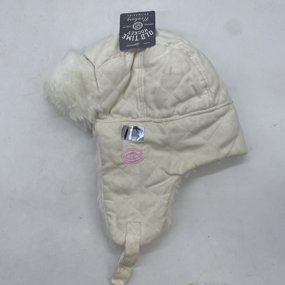 Montreal Canadians Old Time Hockey Aviator Beanie Ear Flaps Quilt One Size
